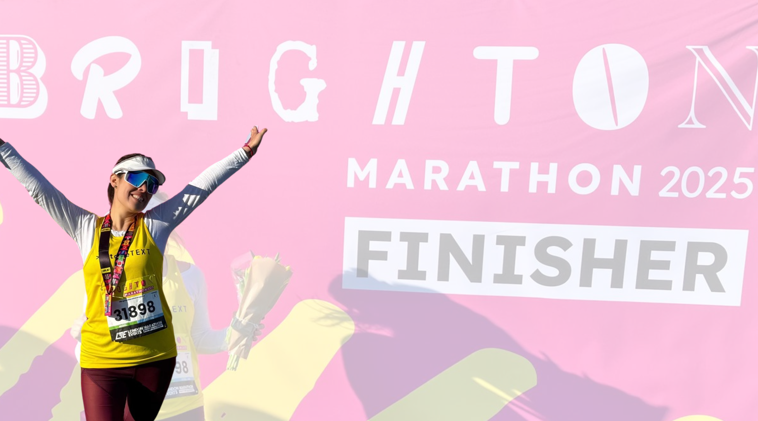 Betty crosses Brighton Marathon finish line