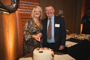 Stagetext CEO Melanie Sharpe and Co-founder Peter Pullan
