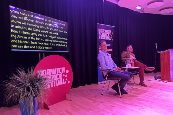 Dr Jack Mosley and Prof Ben Garrod at the Norwich Science Festival