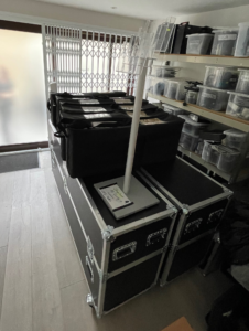 A photo of flight cases